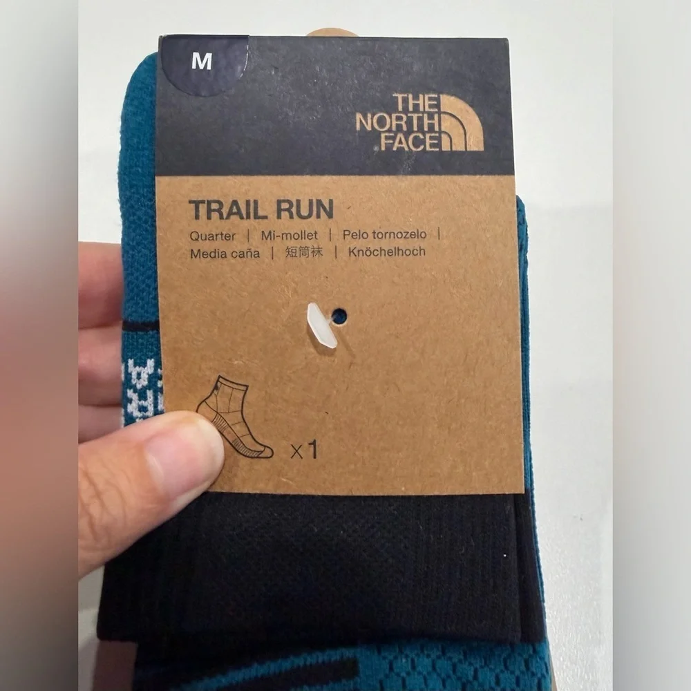 The North Face Adult Men's Medium Trail Run Quarter Socks Dusk Blue NWT Cushion